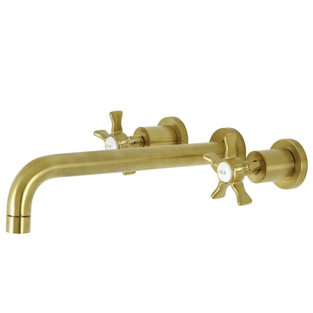 Kingston Brass KS8057NX Wall Mount Tub Faucet, Brushed Brass KS8057NX